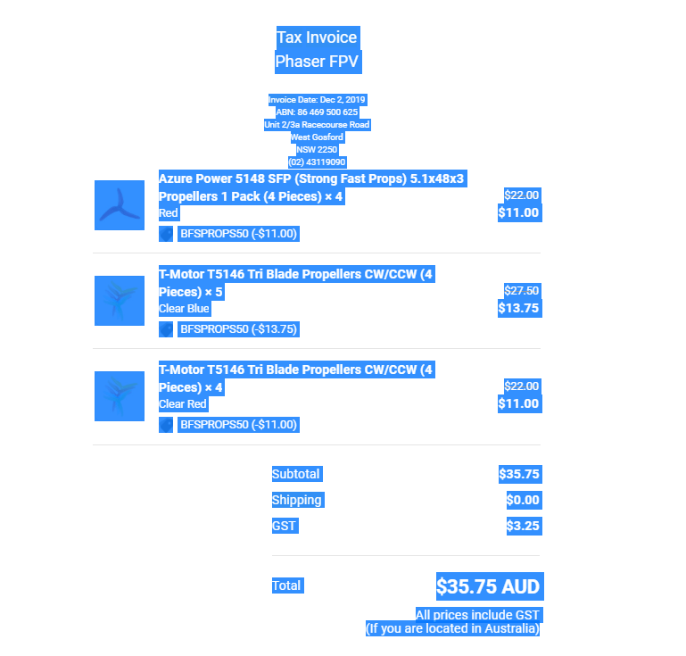 How to download your Phaser FPV Tax Invoice In PDF - Phaser FPV