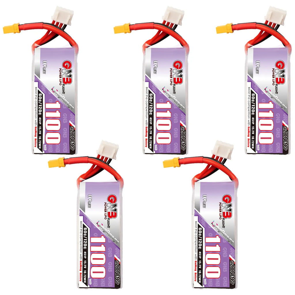GAONENG GNB LiHV 4S 15.2V 1100mAh 60C XT30 LiPo Battery LongRange [DG]