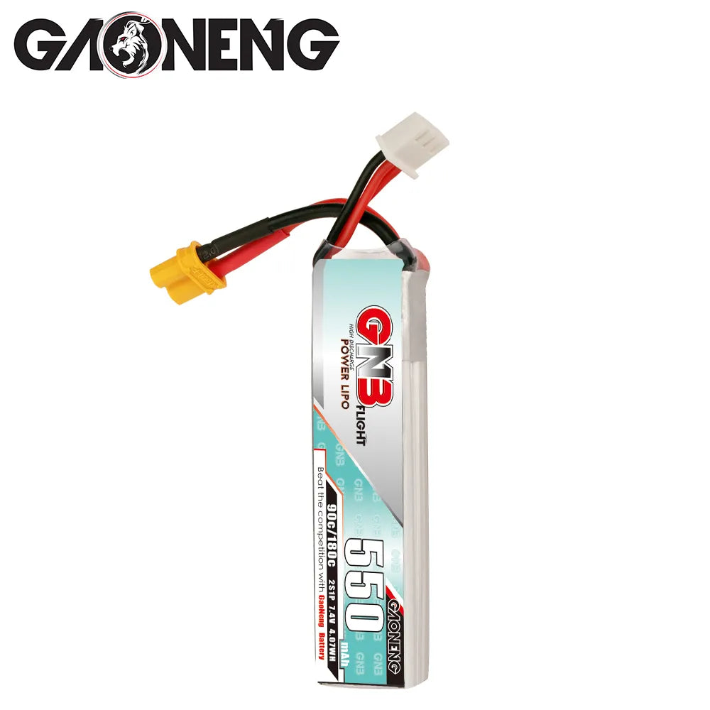 GAONENG GNB 2S 7.4V 550mAh 90C XT30 LiPo Battery Long Type [DG]