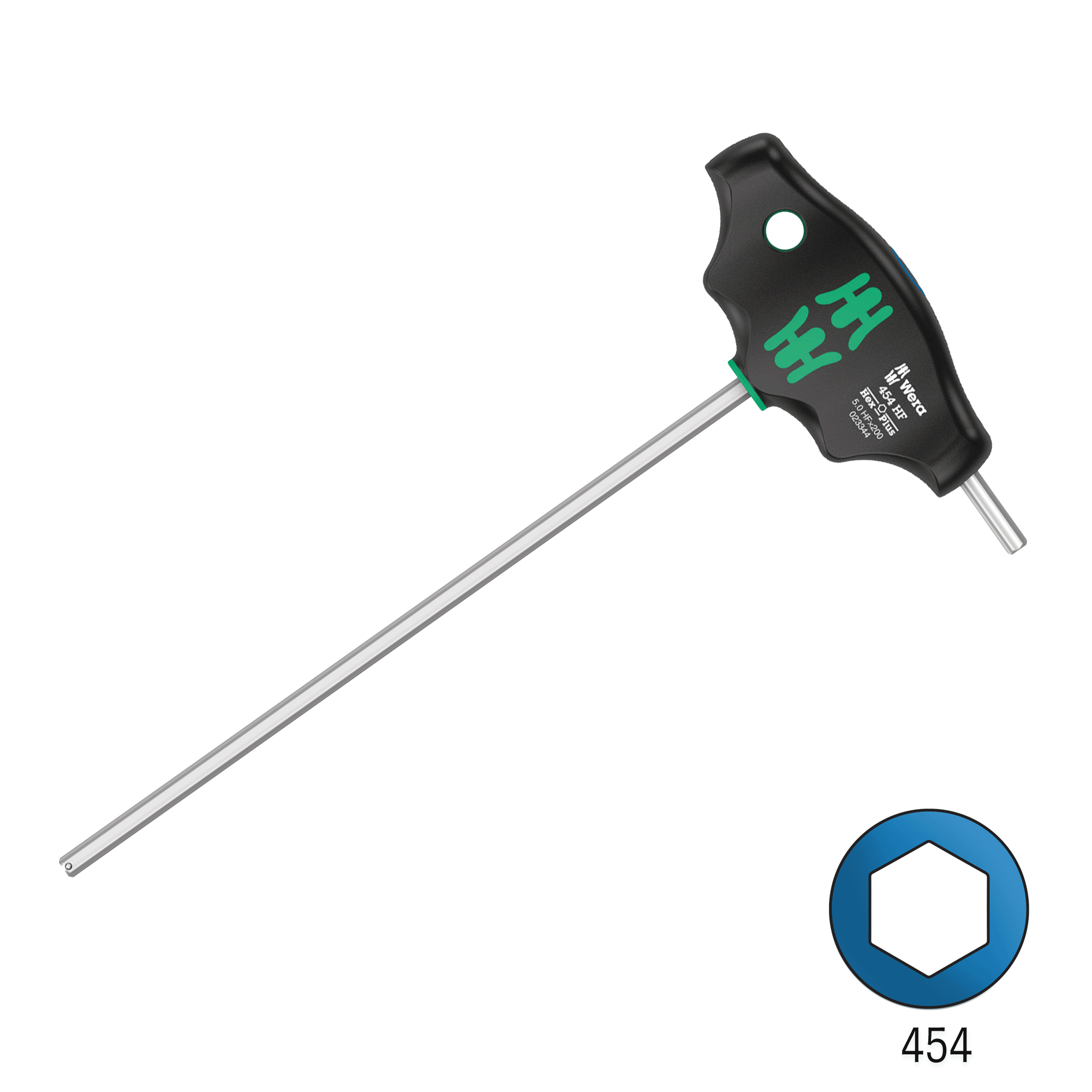 Wera 454 5.0mm x 200mm HF T-Handle Hex Plus Screwdriver 05023344001