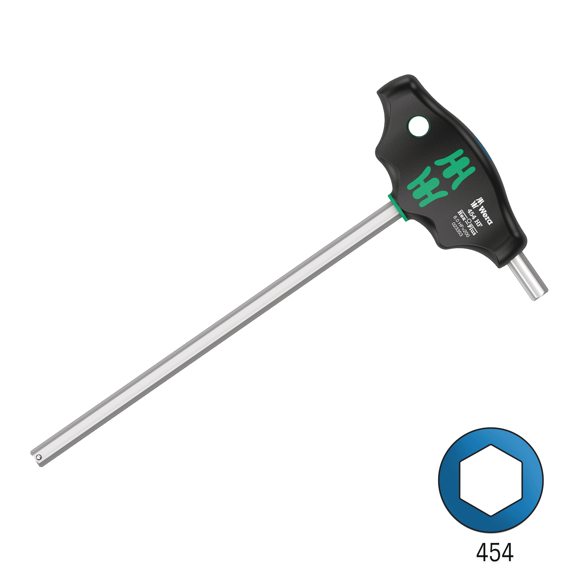 Wera 454 8.0mm x 200mm HF T-Handle Hex Plus Screwdriver 05023353001