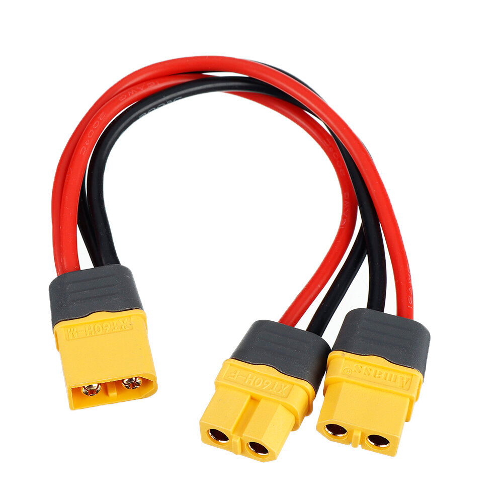 Amass 150mm 16AWG XT60 1 Male Plug to XT60 2 Females Plug Parallel Connection Charging Cable