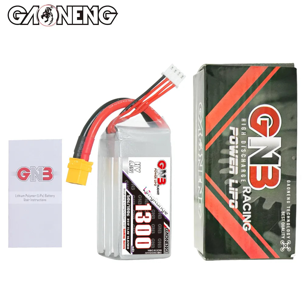 GAONENG GNB LiHV 3S 11.4V 1300mAh 50C LiPo Battery XT60 [DG]