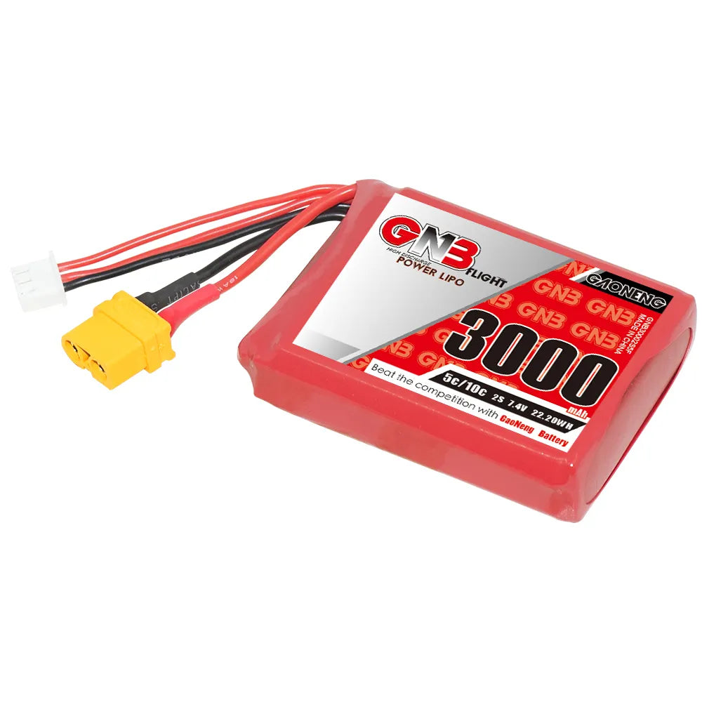 GAONENG GNB 2S 7.4V 3000mAh 5C LiPo Battery XT60 for Radiomaster TX12 [DG]
