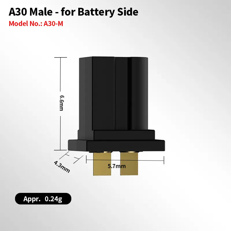 A30 Connectors &  Adapter for FPV Whoops Quads & LiPo Batteries (By GNB GAONENG)