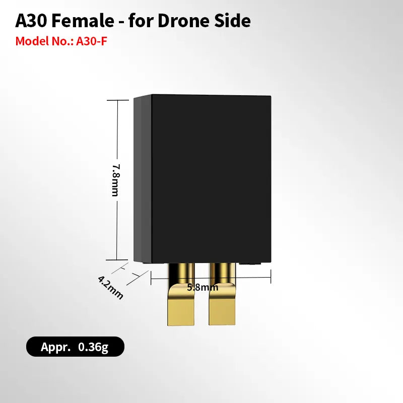 A30 Connectors &  Adapter for FPV Whoops Quads & LiPo Batteries (By GNB GAONENG)