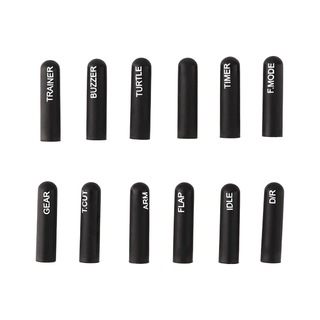 Radiomaster Labelled Silicon Switch Cover Set 12pcs - transparent product view 1