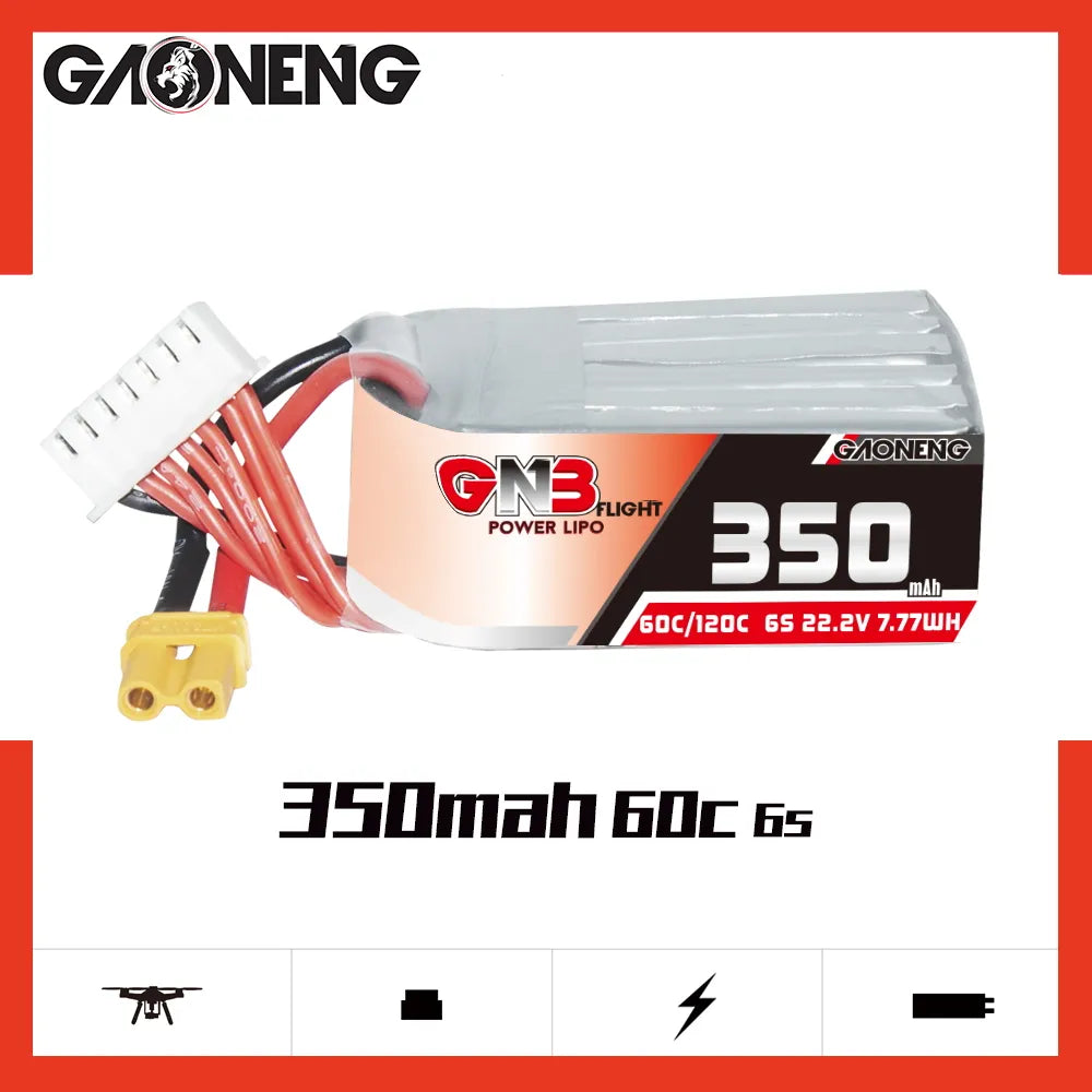 GAONENG GNB 6S 22.2V 350mAh 60C XT30 LiPo Battery [DG]