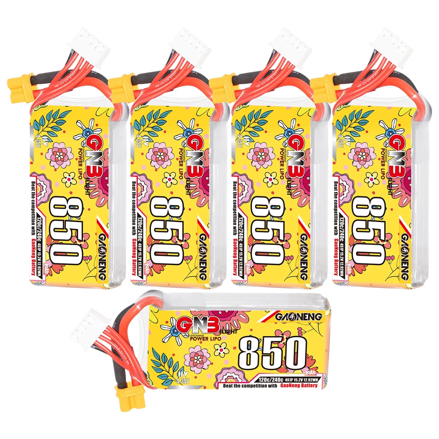 GAONENG GNB LiHV 4S 15.2V 850mAh 120C XT30 LiPo Battery [DG]