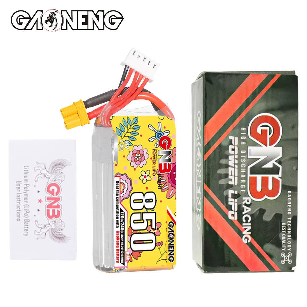 GAONENG GNB LiHV 4S 15.2V 850mAh 120C XT30 LiPo Battery [DG]