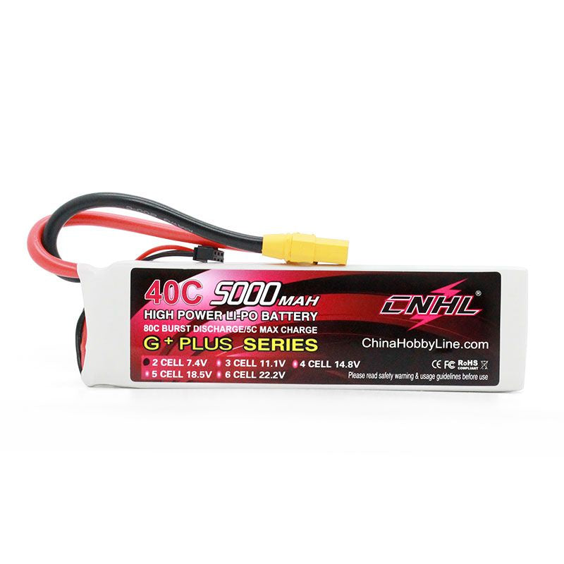 CNHL 5000mAh 7.4V 2S 40C Lipo Battery XT90 [DG]