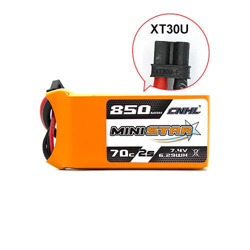 CNHL MiniStar 850mAh 7.4V 2S 70C Lipo Battery [DG]