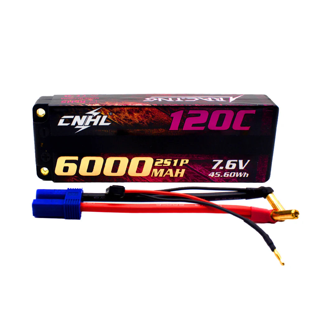 CNHL Racing Series LiHV 6000mAh 7.6V 2S 120C HV Hard Case Lipo Battery EC5 [DG]