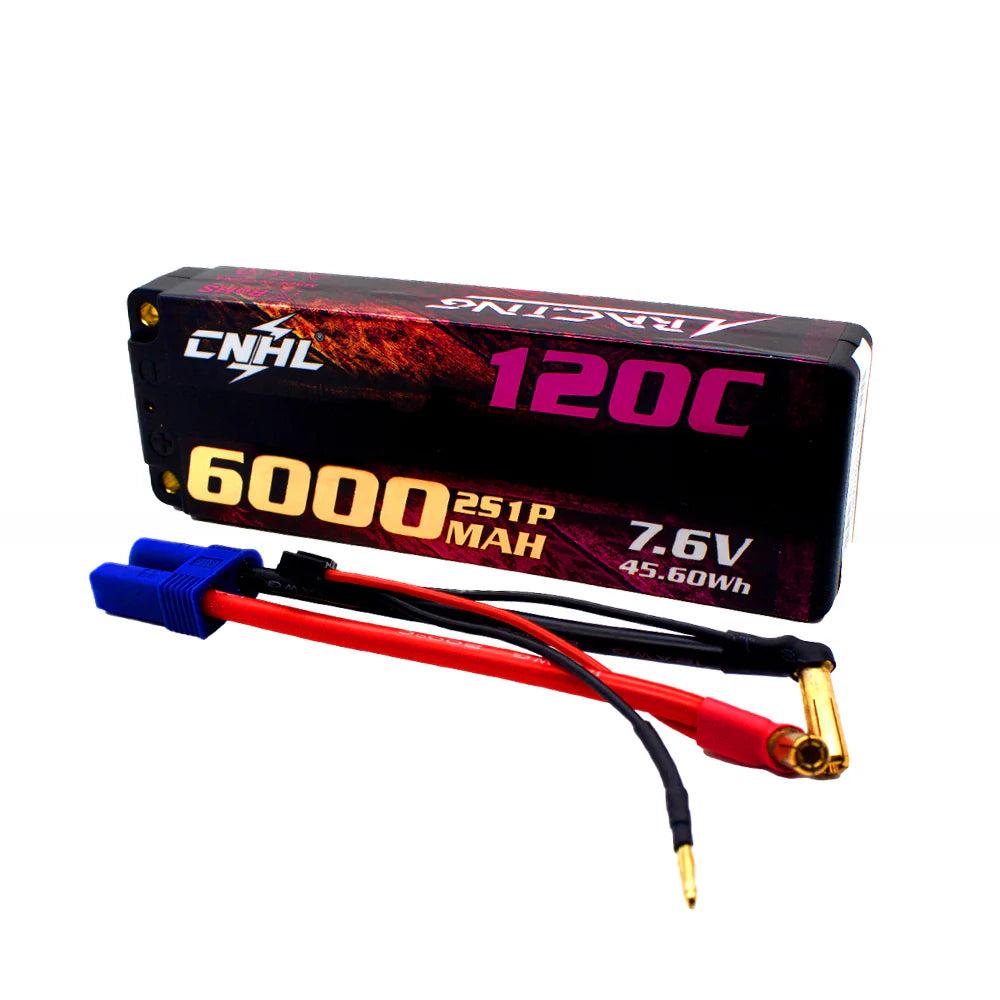 CNHL Racing Series LiHV 6000mAh 7.6V 2S 120C HV Hard Case Lipo Battery EC5 [DG]