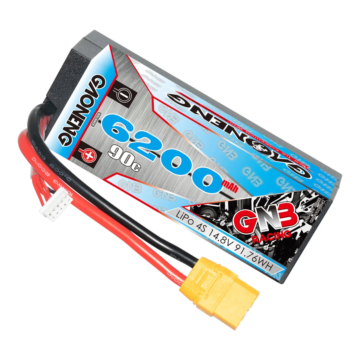 GAONENG GNB 4S 14.8V 6200mAh 90C Cabled Hard Case LiPo Battery XT90 [DG]