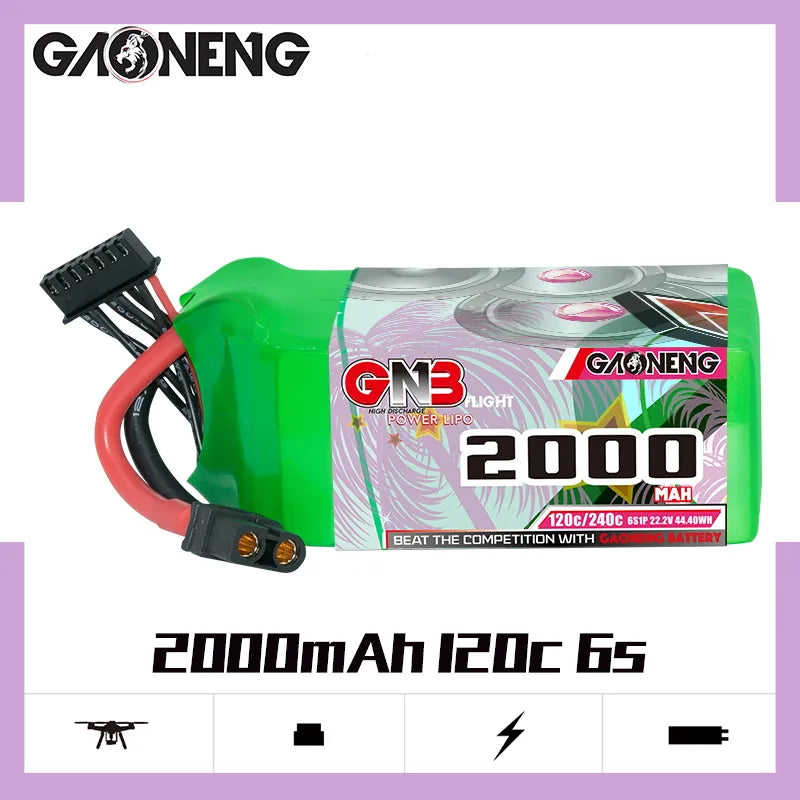GAONENG GNB 6S 22.2V 2000mAh 120C XT60 LiPo Battery [DG]