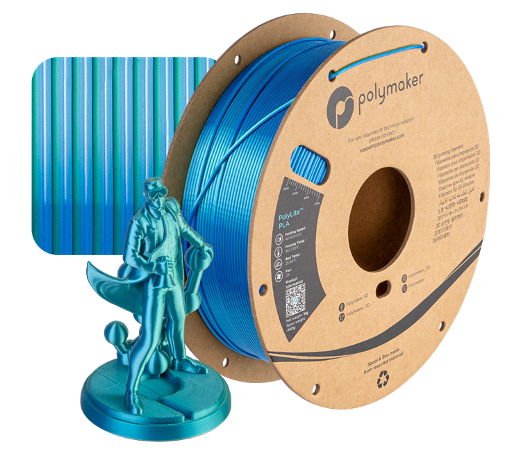 Polymaker PolyLite™ Dual Colour Silk PLA Filament 1kg 1.75mm