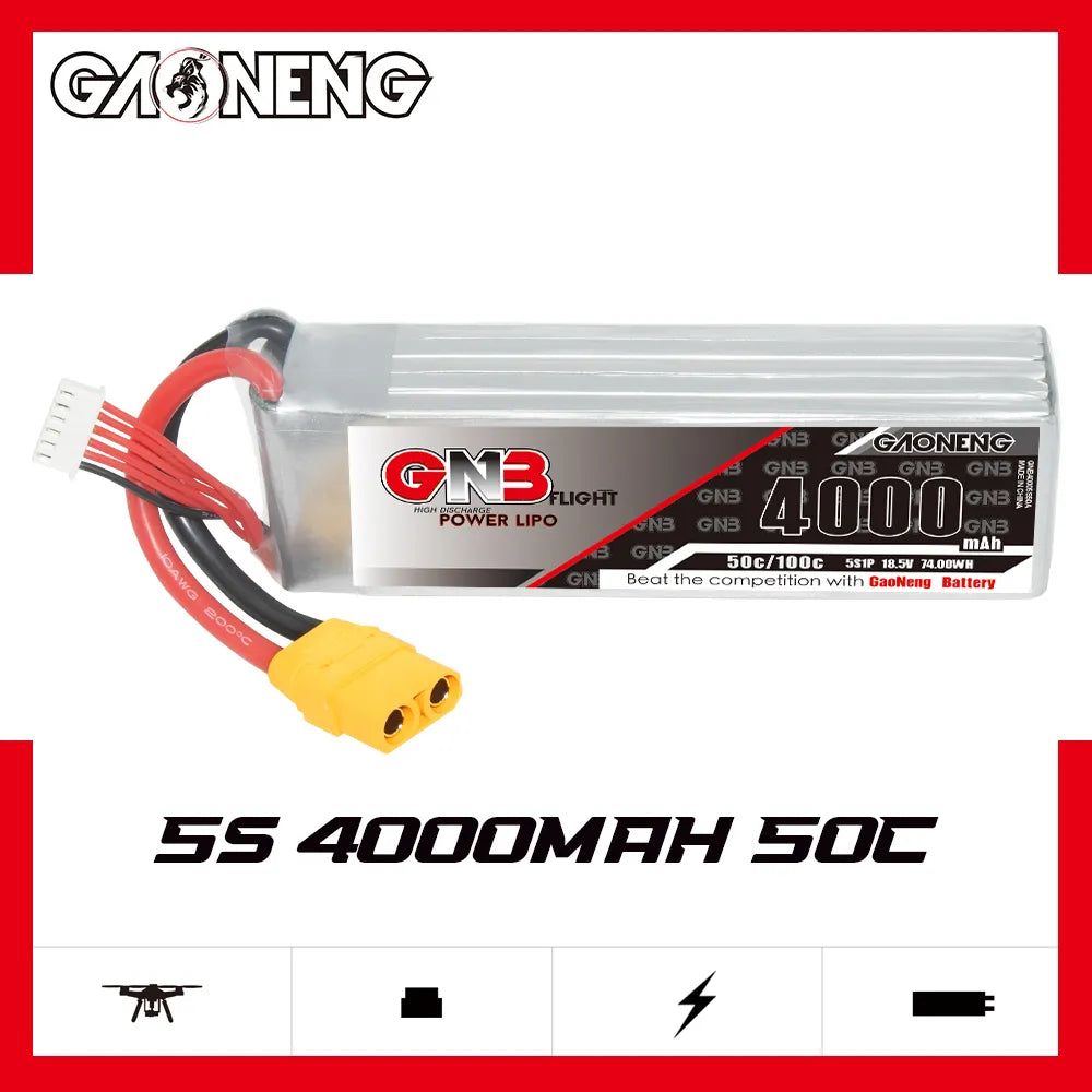 GAONENG GNB 5S 18.5V 4000mAh 50C LiPo Battery XT90 [DG]