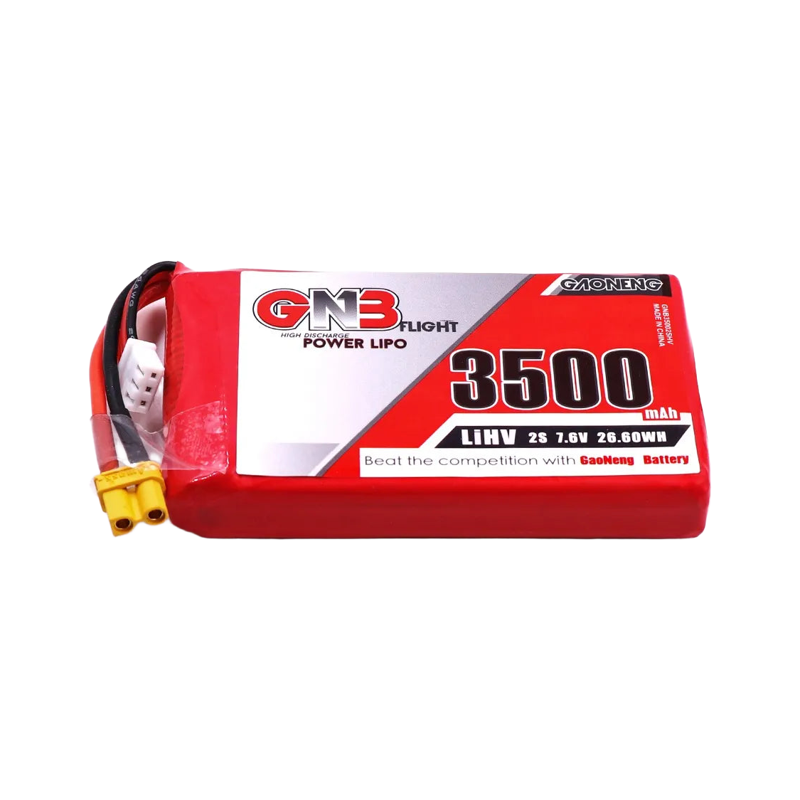 GNB 3500mAh 7.6V 2S 5C XT30 LiHV Battery for FrSky QX7 [DG]