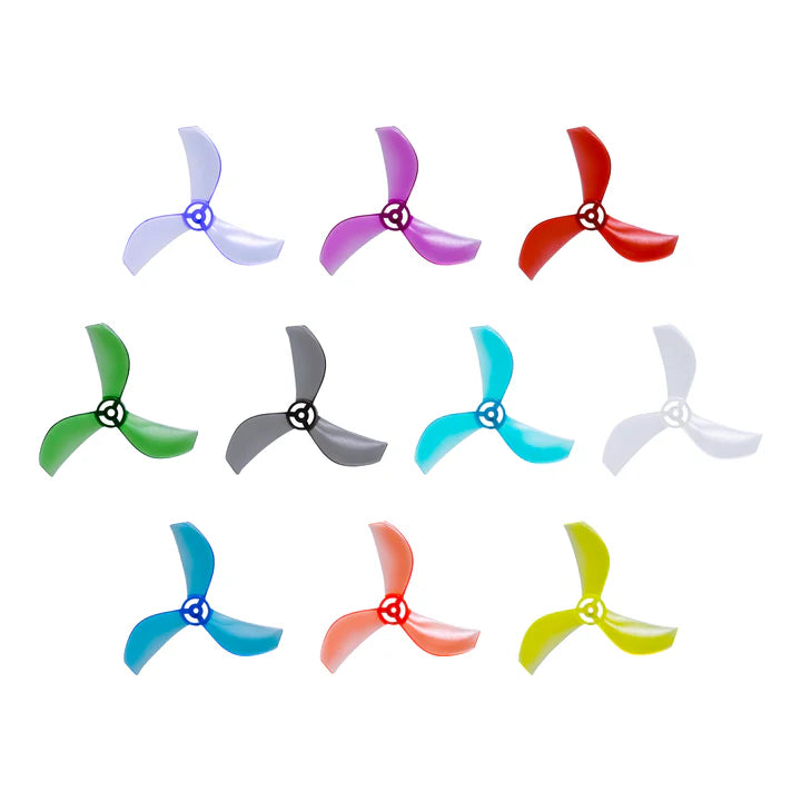 NewBeeDrone Azi (Tri Blade) Micro Propellers 31mm - 1.0mm Shaft (Set of 8) 4XCW 4XCCW