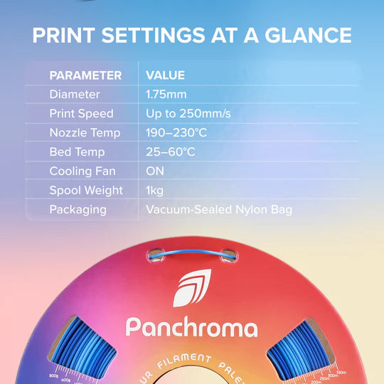 Polymaker Panchroma Silk PLA 1.75mm filament 1kg (NEW FORMULA)