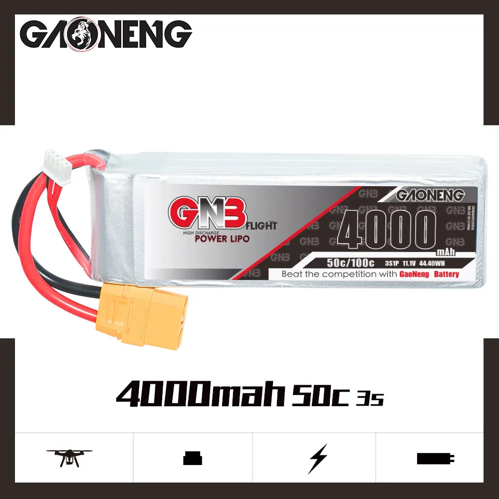 GAONENG GNB 3S 11.1V 4000mAh 50C LiPo Battery XT90 [DG]