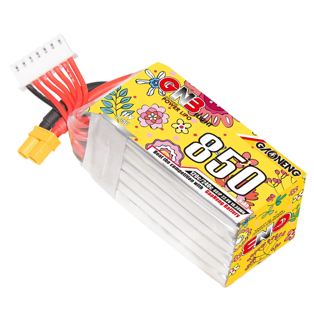 GAONENG GNB LiHV 6S 22.8V 850mAh 120C XT30 Connector LiPo Battery [DG]
