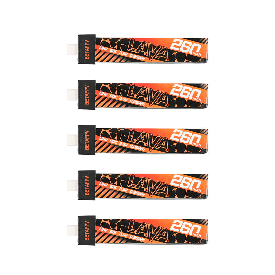 BetaFPV LAVA 1S 260mAh 80C Battery (5pc) [DG]