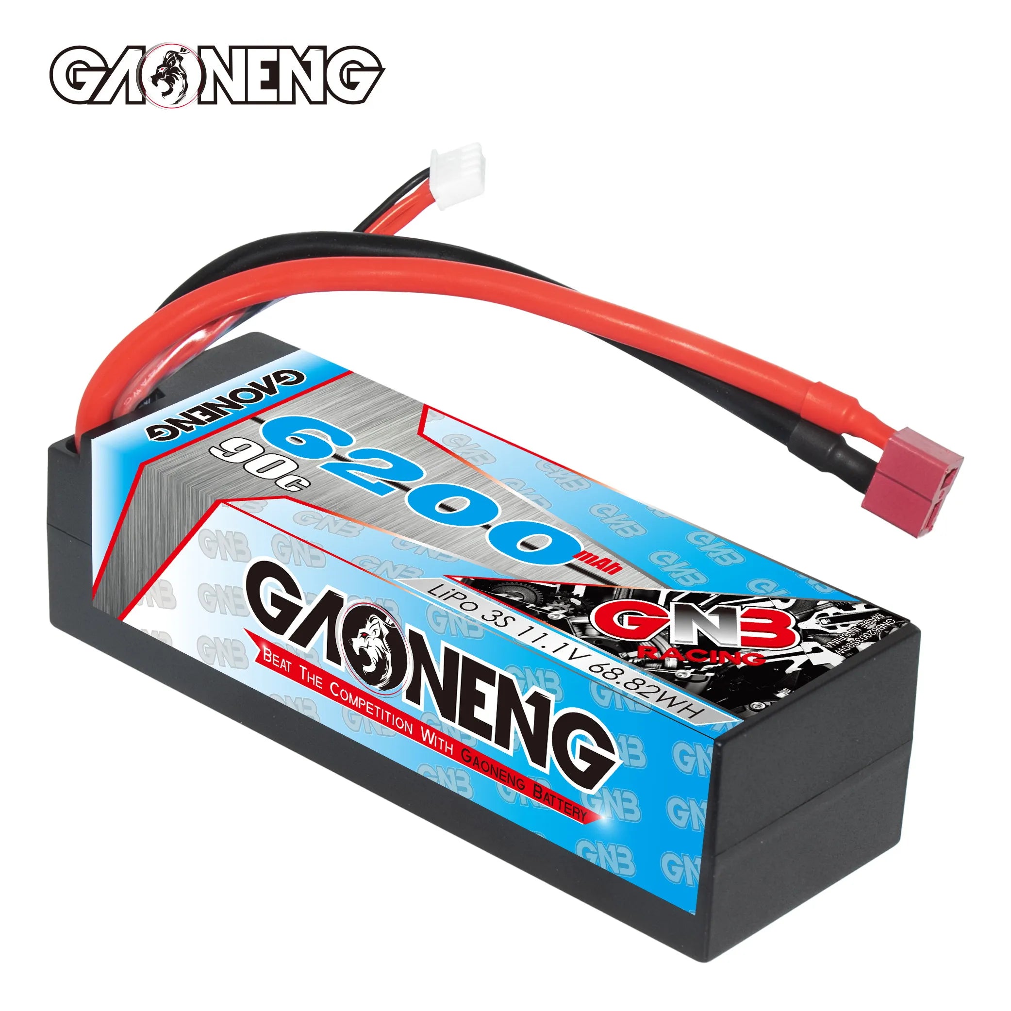 GAONENG GNB 3S 11.1V 6200mAh 90C Cabled Hard Case LiPo Battery T-PLUG [DG]
