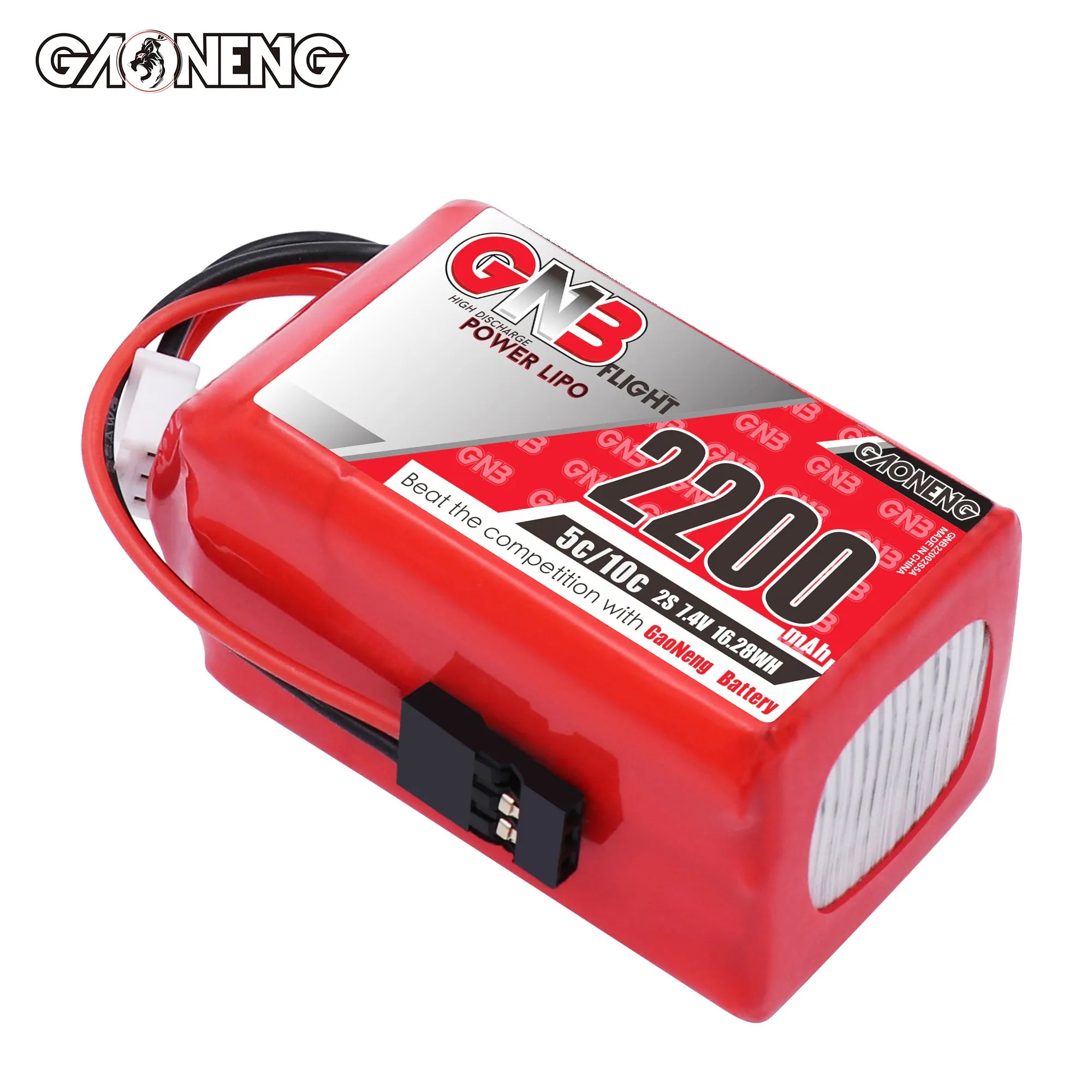 GAONENG GNB 2S 7.4V 2200mAh 5C LiPo Battery JR Plug for RX TX [DG]