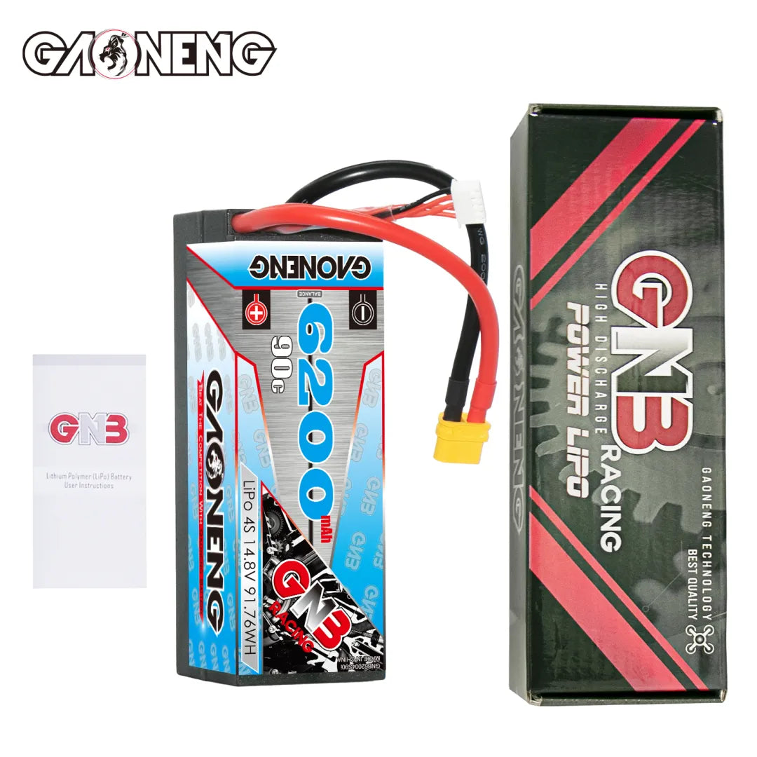 GAONENG GNB 4S 14.8V 6200mAh 90C Cabled Hard Case LiPo Battery XT60 [DG]
