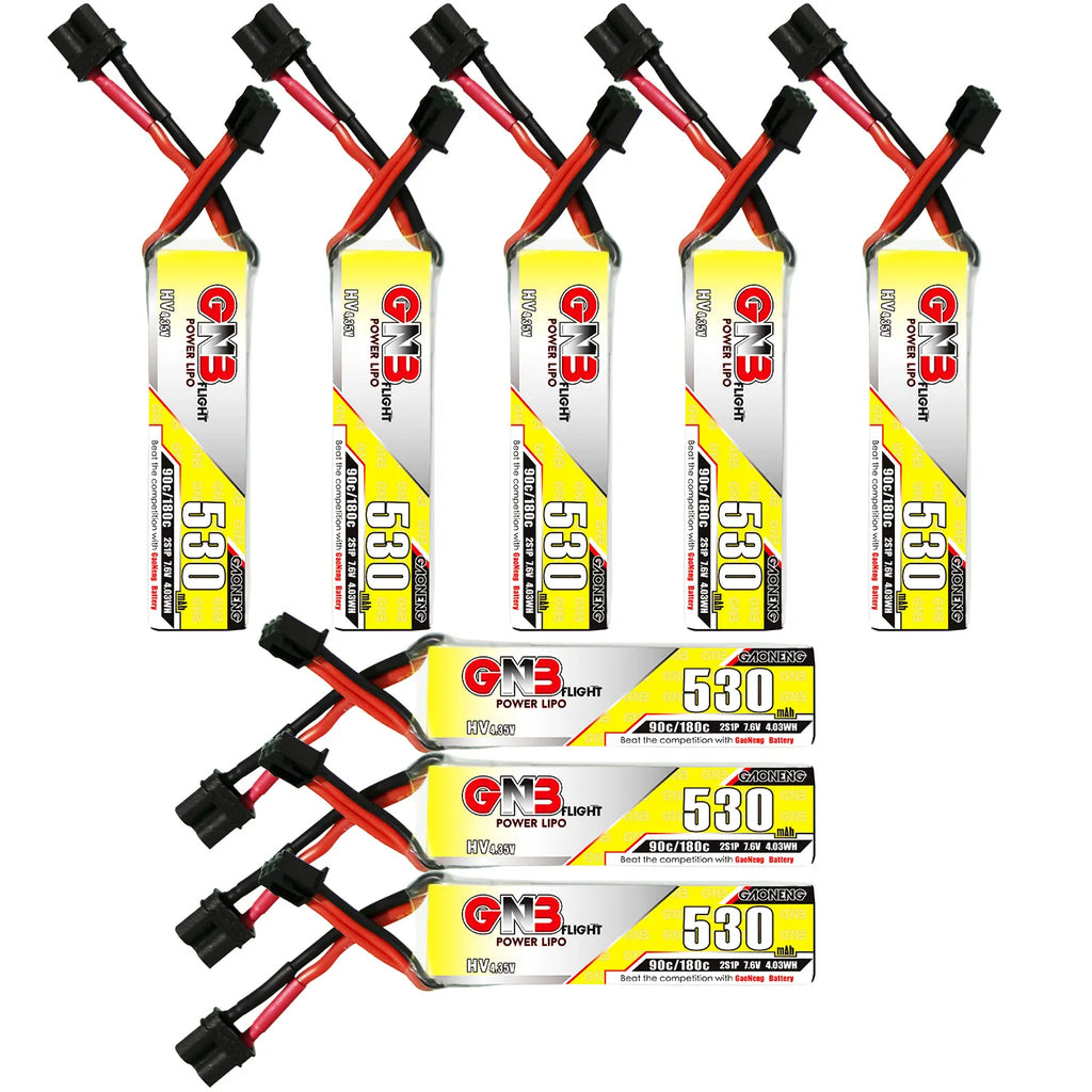 GAONENG GNB LiHV 2S 7.6V 530mAh 90C XT30 LiPo Battery Long Type [DG]