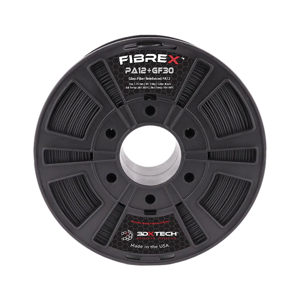 3DXTech FibreX Nylon 12+GF30 1.75mm Black Filament 750g