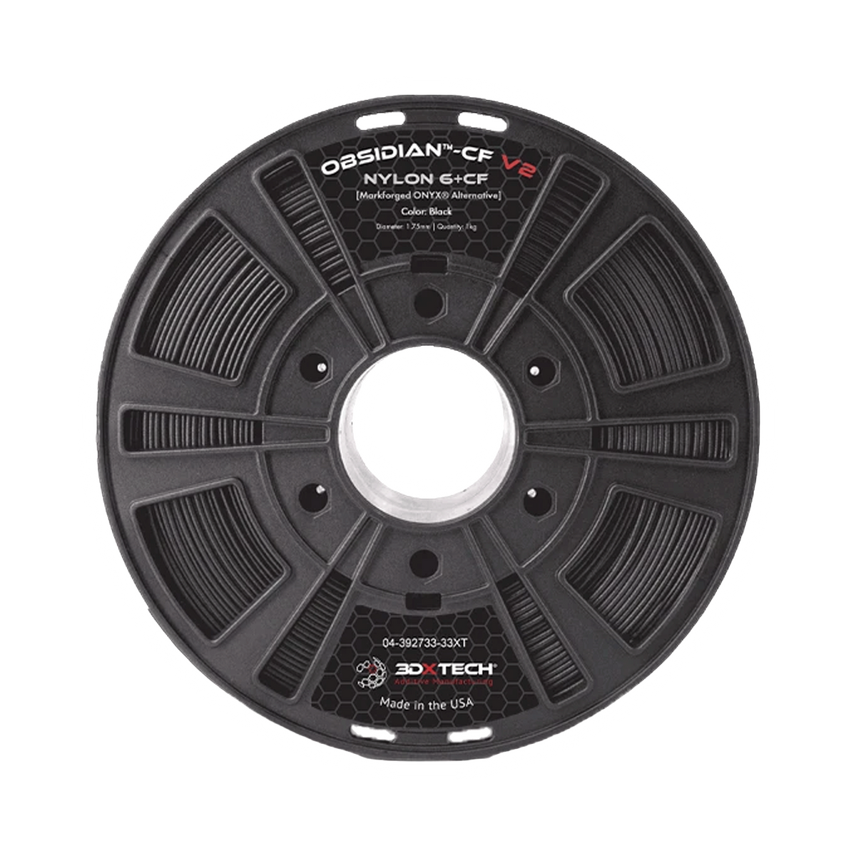3DXTech OBSIDIAN Nylon 6+CF V2 1.75mm Filament 750g