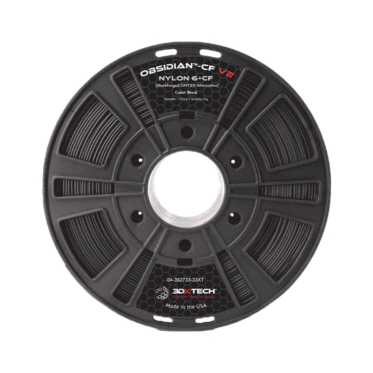 3DXTech Obsidian™ Nylon 6+CF V2 1.75mm Filament 750g