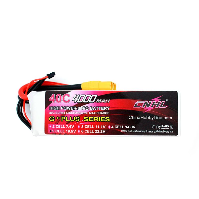 CNHL 4000mAh 18.5V 5S 40C Lipo Battery for Airplane Heli Jet Edf XT90 [DG]