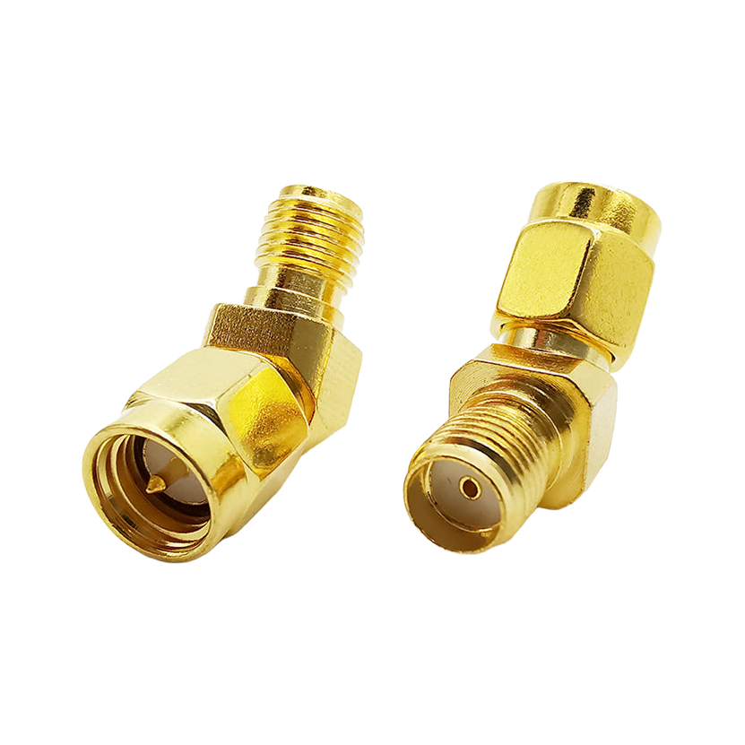 SMA Female to SMA Male 45 Degree Connector