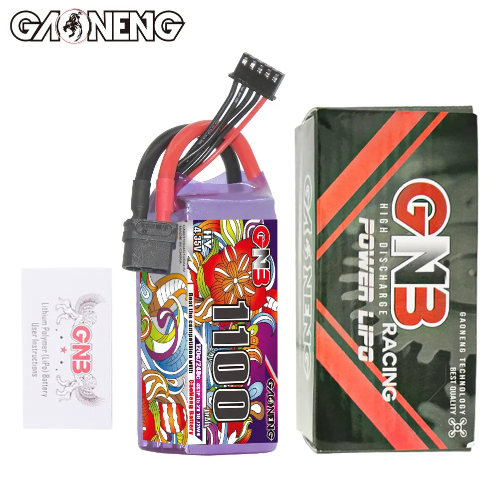GAONENG GNB LiHV 4S 15.2V 1100mAh 120C XT60 LiPo Battery [DG]