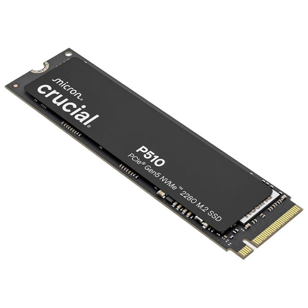 Crucial P510 2TB Gen5 2280 NVMe M.2 SSD 10,000 / 8,700 MB/s R/W 1200TBW 1.4M IOPS 1.5M hrs MTTF Full-Drive Encryption 5yrs Tray HBC-P510-2TBT [PC]