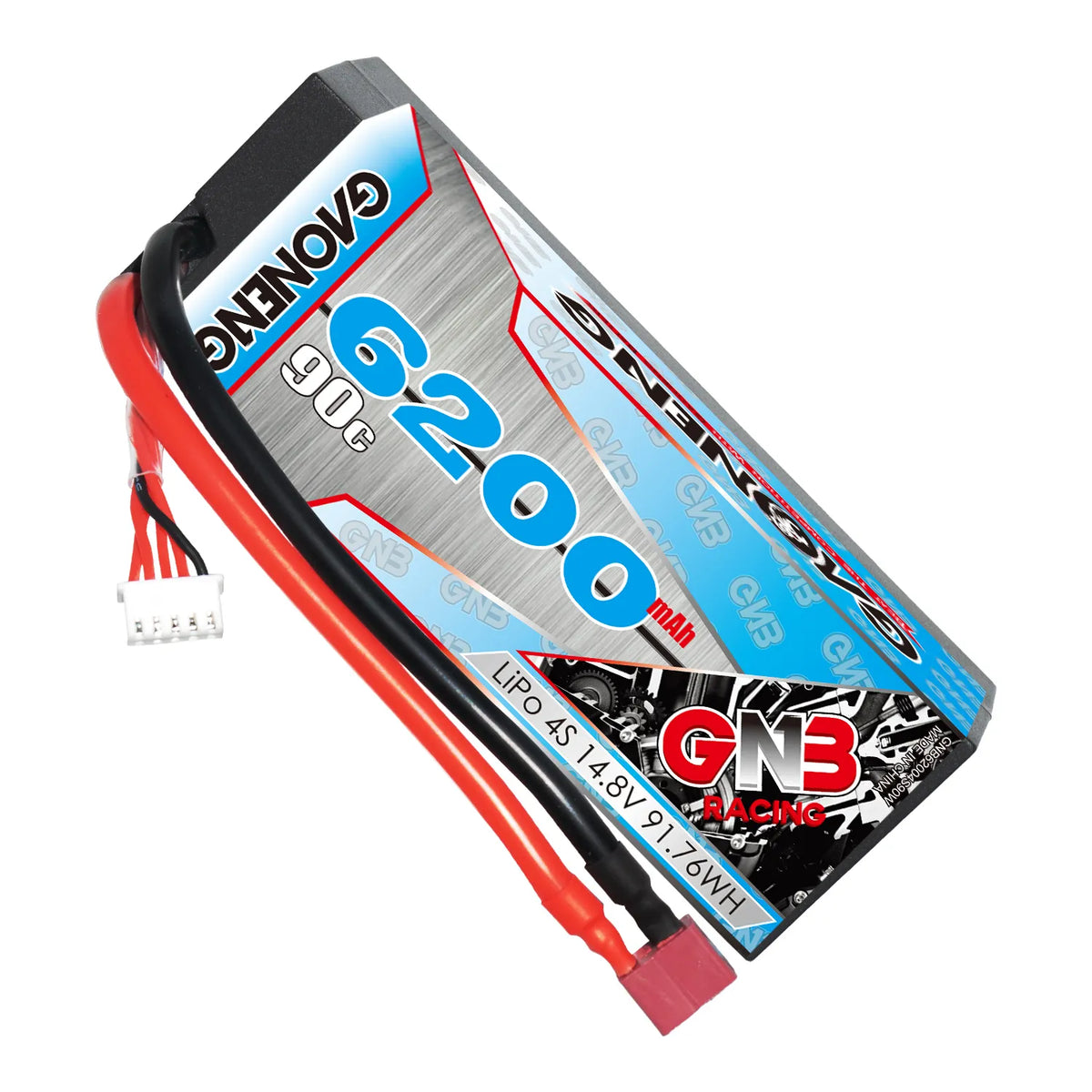 GAONENG GNB 4S 14.8V 6200mAh 90C Cabled Hard Case LiPo Battery T-PLUG [DG]