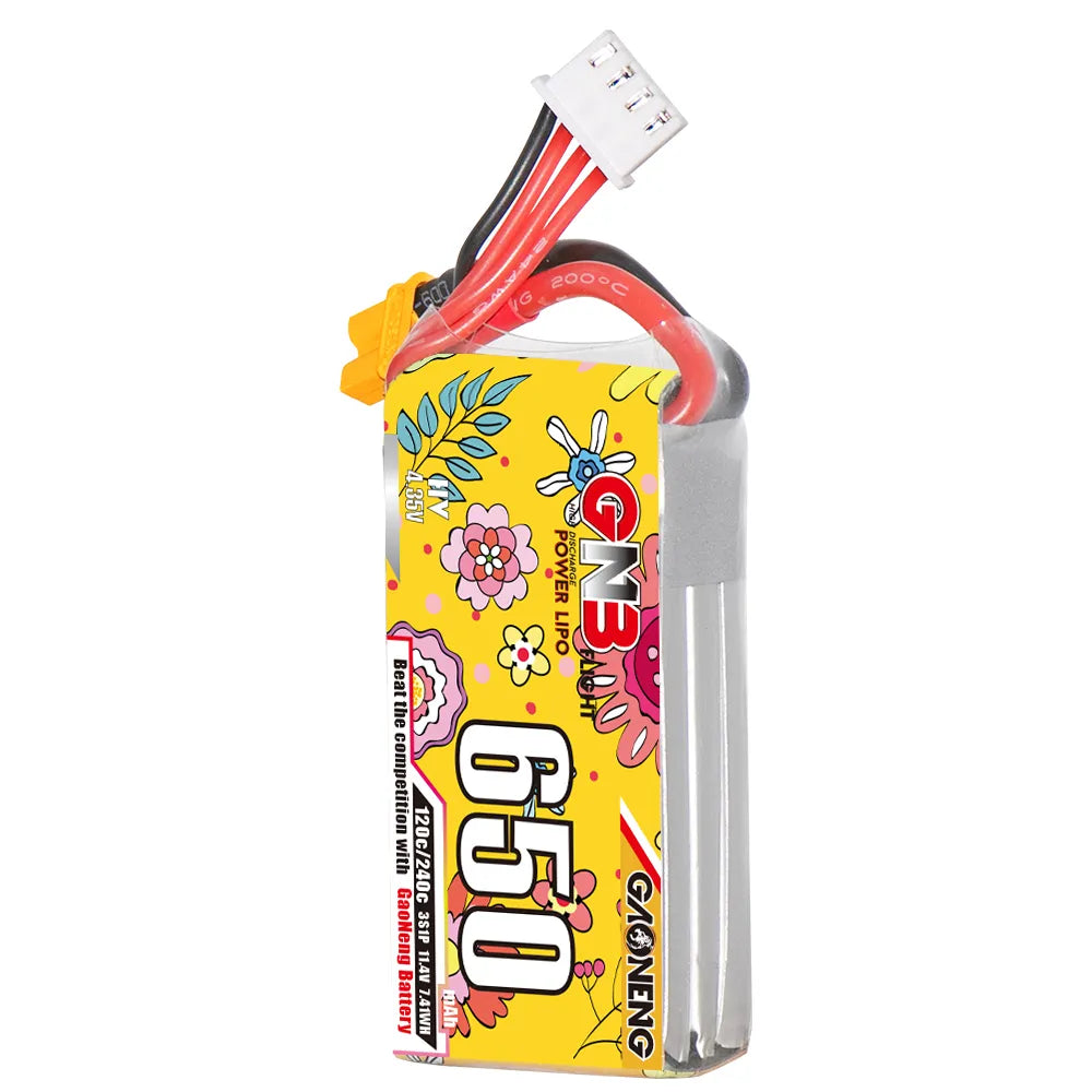 GAONENG GNB LiHV 3S 11.4V 650mAh 120C XT30 LiPo Battery [DG]