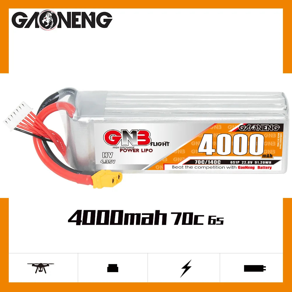 GAONENG GNB LiHV 6S 22.8V 4000mAh 70C LiPo Battery XT60 [DG]