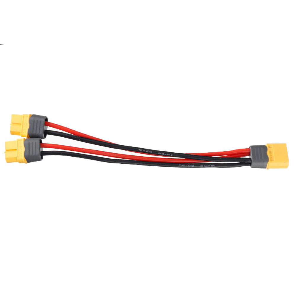 Amass 150mm 16AWG XT60 1 Male Plug to XT60 2 Females Plug Parallel Connection Charging Cable