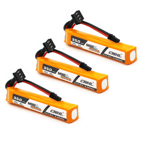 Chinahobbyline CNHL Ministar 350MAH 7.6V 2S 70C HV Lipo Battery Skinny Long XT30 (3 Pack) [DG]