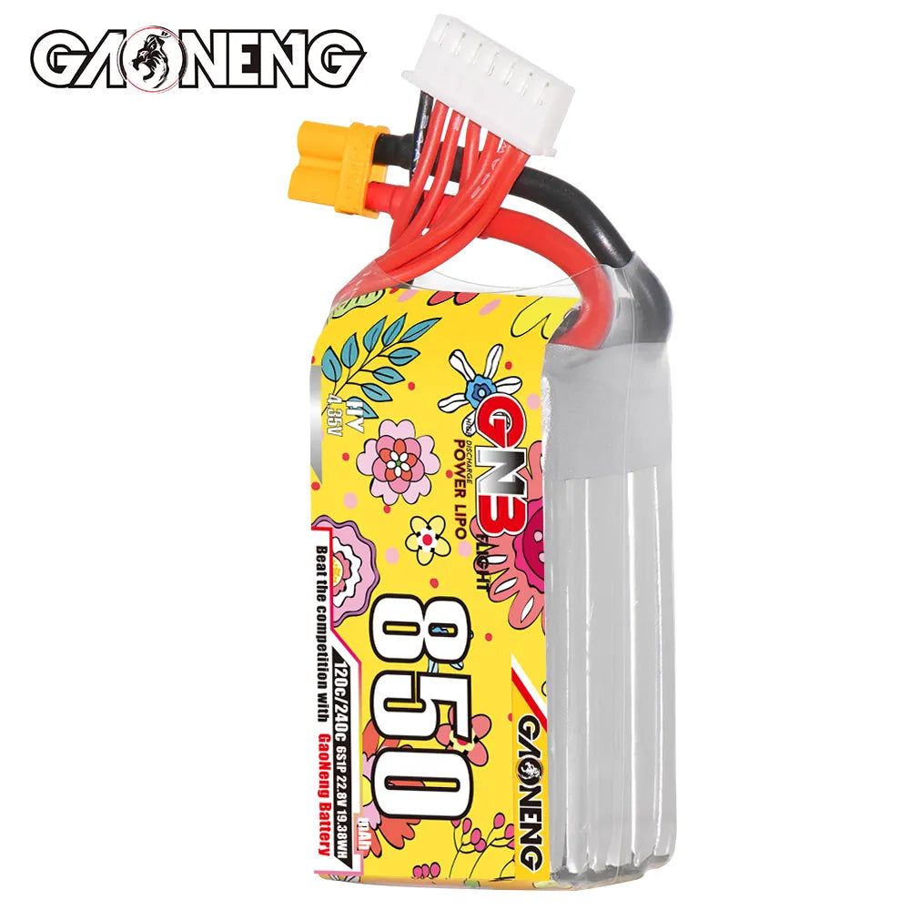 GAONENG GNB LiHV 6S 22.8V 850mAh 120C XT30 Connector LiPo Battery [DG]
