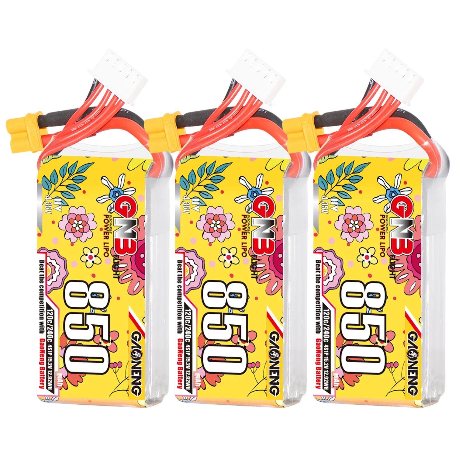 GAONENG GNB LiHV 4S 15.2V 850mAh 120C XT30 LiPo Battery [DG]