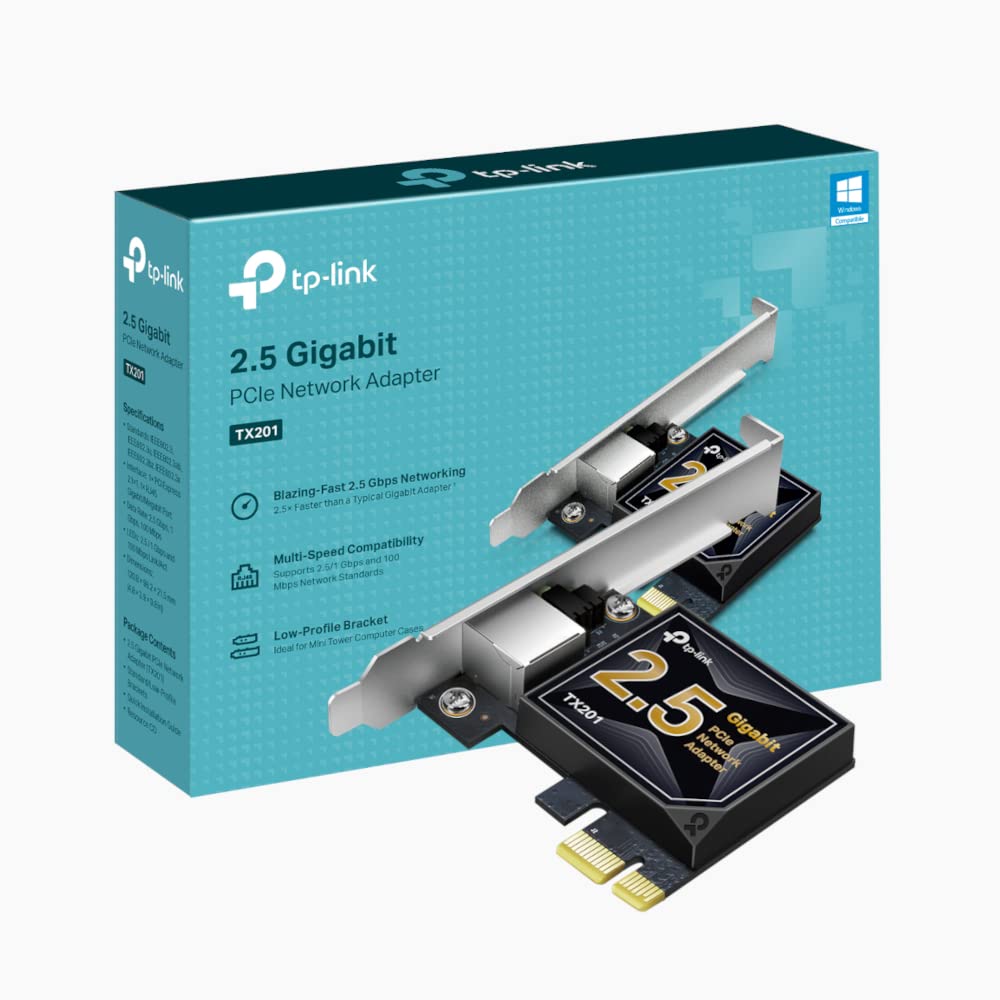 TP-Link TX201 2.5G 2.5 Gigabit PCI Express Network Adapter Low-Profile & Full-Height Brackets 1× PCI Express 2.1 x 1, 1× RJ45 Gigabit/Megabit Port [PC]