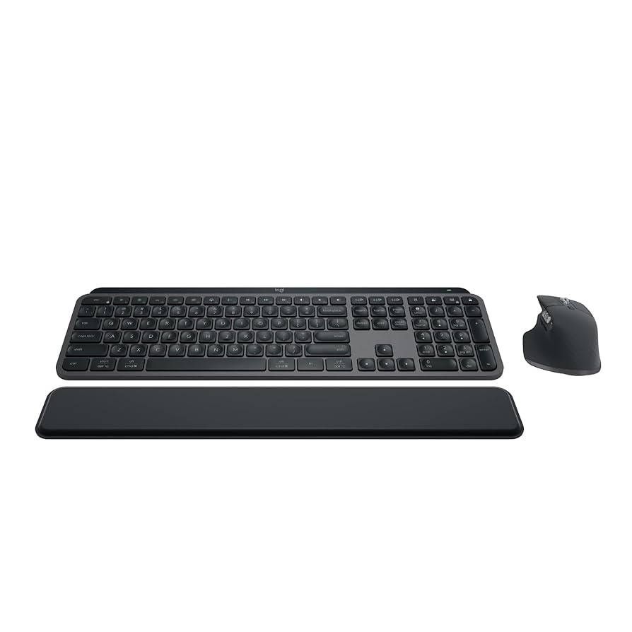 Logitech MX Keys S Combo - Performance Wireless Keyboard and Mouse with Palm Rest, Customizable Illumination, Fast Scrolling, Bluetooth, USB C [PC]