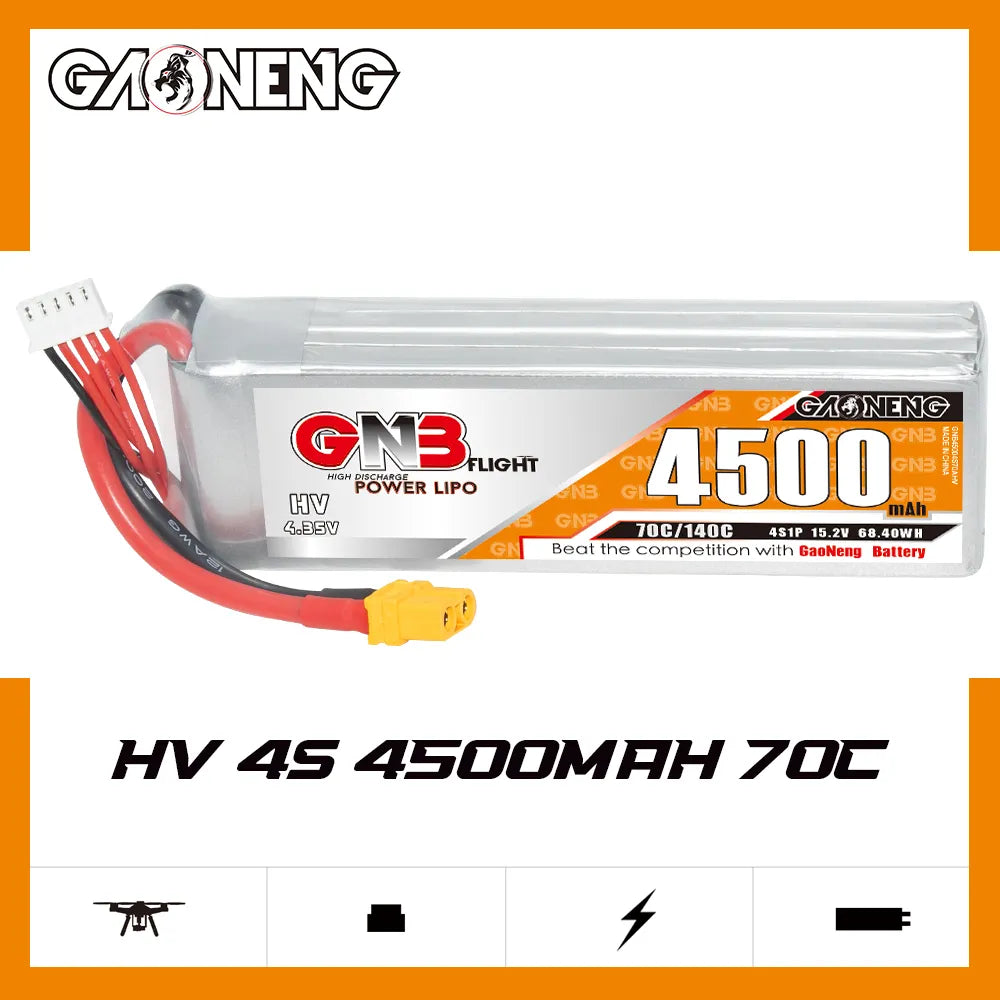 GAONENG GNB LiHV 4S 15.2V 4500mAh 70C LiPo Battery XT60 [DG]