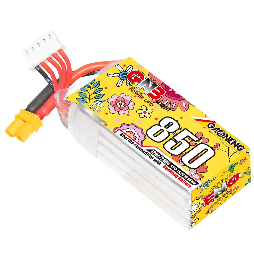 GAONENG GNB LiHV 4S 15.2V 850mAh 120C XT30 LiPo Battery [DG]